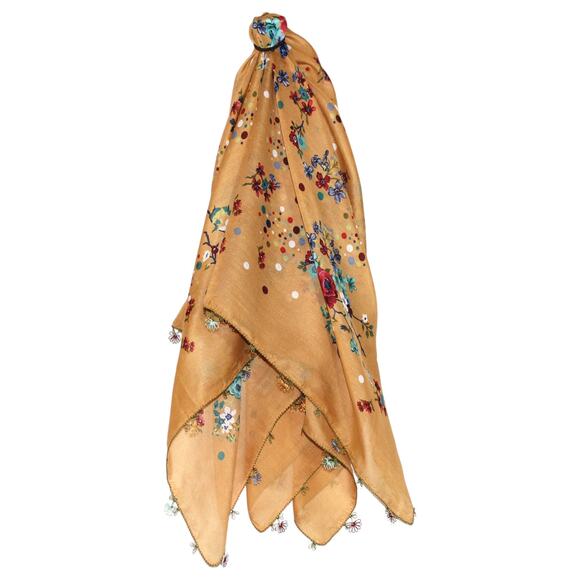 Tulbent Scarf Handmade Crochet Detailing NWOT - Picture 6 of 7